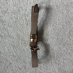 Vintage Accessories by Pearl tan embossed leather gold-tone hardware belt MED